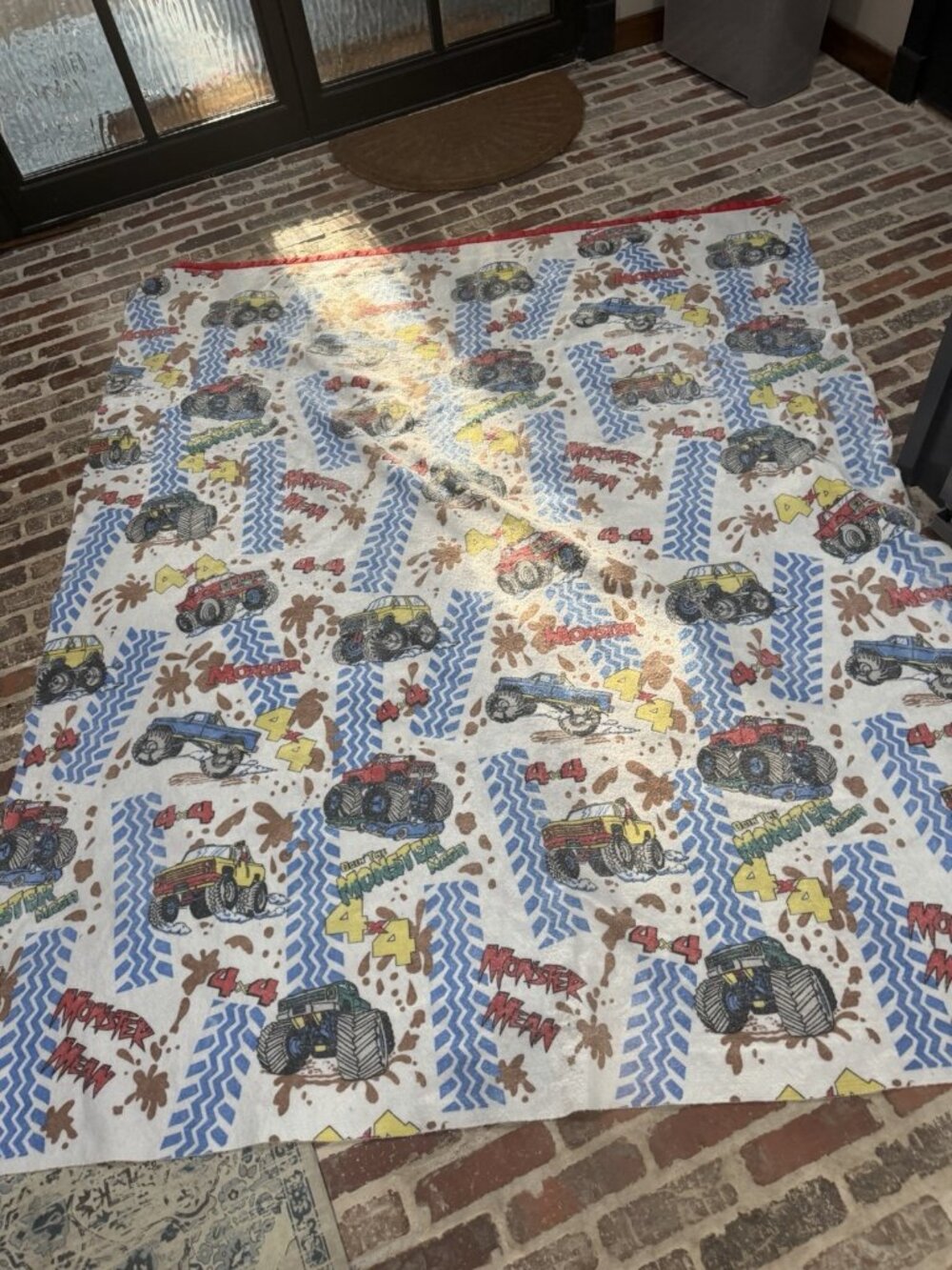 Vintage Beacon Juvenile Blanket Twin 4x4 Monster Trucks 66X90 Monster Mash